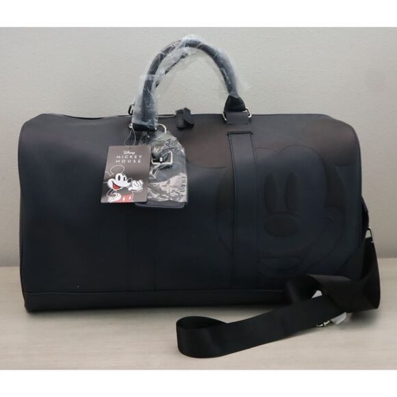 Concept One Disney O/S Black 3-D Mickey Mouse Embossed Weekender Duffle Bag - Picture 1 of 13
